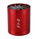 Double Turbine Turbo Charger Air Intake Gas Fuel Saver Fan for Car (red) O1F6
