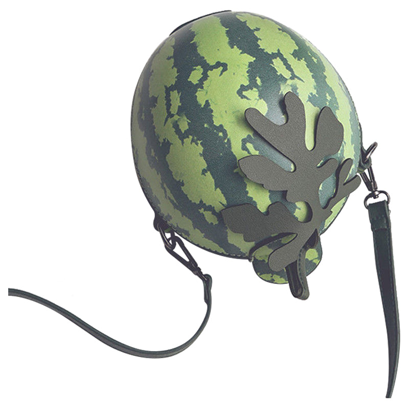 Fruit Green Watermelon Print Round Bag Shoulder Cross Body Cosmetic Makeup  P1I7