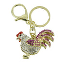 Rooster Sparkling Rhinestone Keychain Crystal Handbag Charm Key Chain (Purp