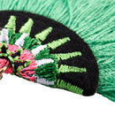 Women Ethnic Bohemian Embroidery Tassel Drop Dangle Earrings Eardrop Green T8L5