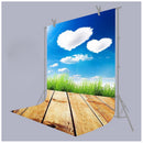 Photo Background 5X7FT Heart Shaped Clouds Wood Floor Photography Backdrops A7S4