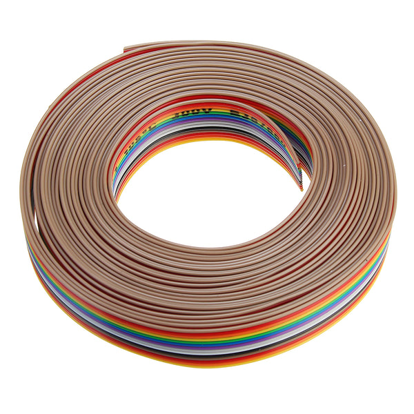 5pcs 5M 1.27mm Pitch Ribbon Cable 14P Flat Color Rainbow Ribbon Cable Wire Rainbow Cable