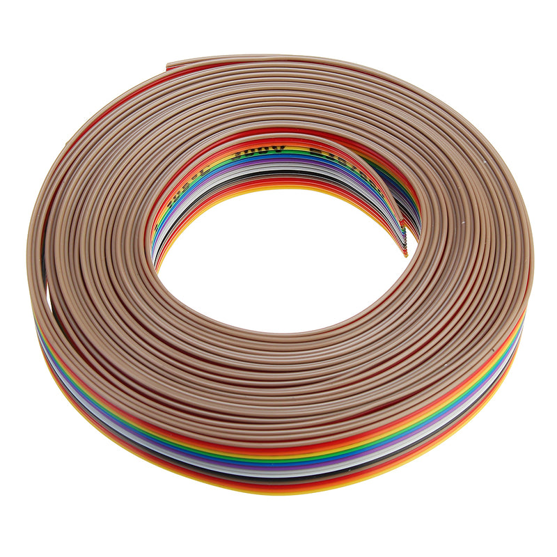 5pcs 5M 1.27mm Pitch Ribbon Cable 14P Flat Color Rainbow Ribbon Cable Wire Rainbow Cable