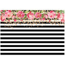 7x5ft photography backdrops Black and white stripe watercolor pink flower b K8O1
