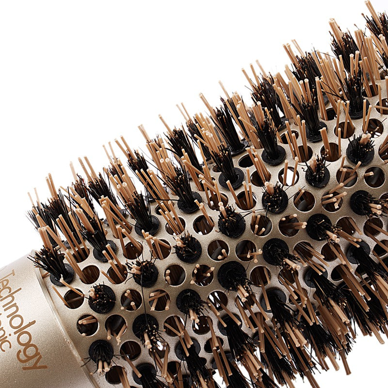 Round Barrel Hair Brush with Simulation Boar Bristle, for Hair Drying, Styl O7R7