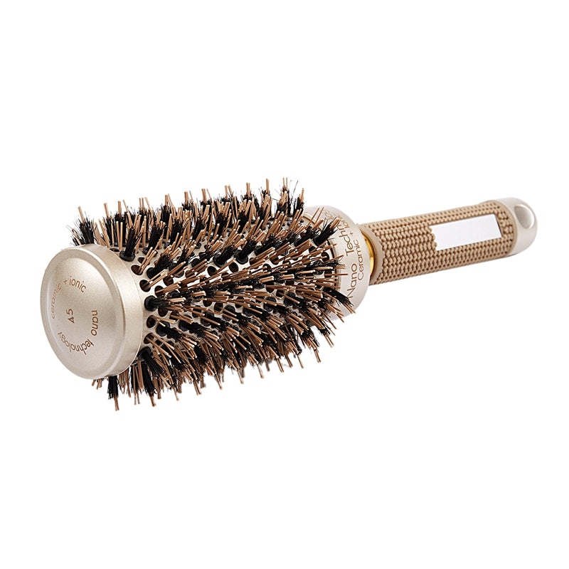 Round Barrel Hair Brush with Simulation Boar Bristle, for Hair Drying, Styl O7R7