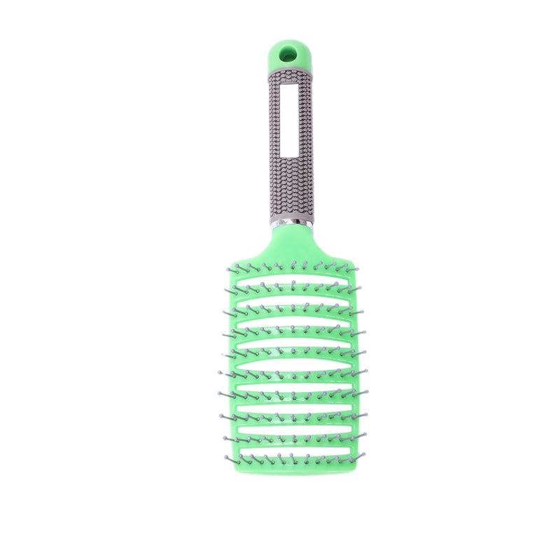 Vented Styling Hair comb Detangling Thick Hair Massage Brush Green D3X7