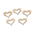 50x Wooden Heart Shaped Slice Discs for DIY Crafts Mini Ornament Wedding De