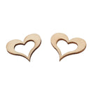 50x Wooden Heart Shaped Slice Discs for DIY Crafts Mini Ornament Wedding De