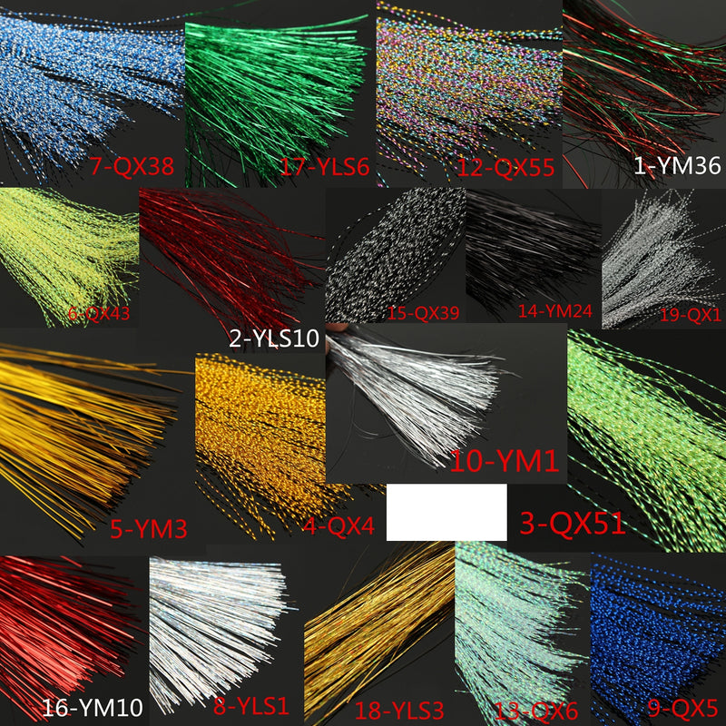 ZANLURE 150PCS 18Colors Lure Tying Making With Crystal Flash Fly Tying Material