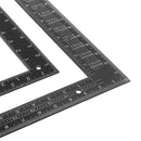 Drillpro Black Steel Double-sided Metric Inch Angle Ruler 90 Degree Angle Corner Ruler