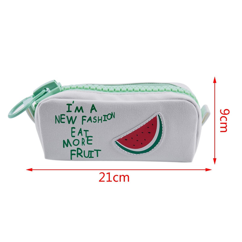 New Cute Summer Fruits Pencil Case Large Capacity Canvas School Pencil W9K4