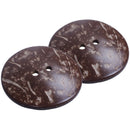 20PCs Coconut Shell Buttons Sewing Scrapbooking Brown Round 2 Holes 5cm Dia P6U3