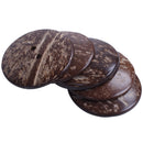 20PCs Coconut Shell Buttons Sewing Scrapbooking Brown Round 2 Holes 5cm Dia P6U3