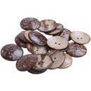 20PCs Coconut Shell Buttons Sewing Scrapbooking Brown Round 2 Holes 5cm Dia P6U3