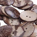 20PCs Coconut Shell Buttons Sewing Scrapbooking Brown Round 2 Holes 5cm Dia P6U3