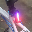 Aluminum COB USB Rechargeable Bike Light Taillight LED Warning Safety Bicycle Cycling Light