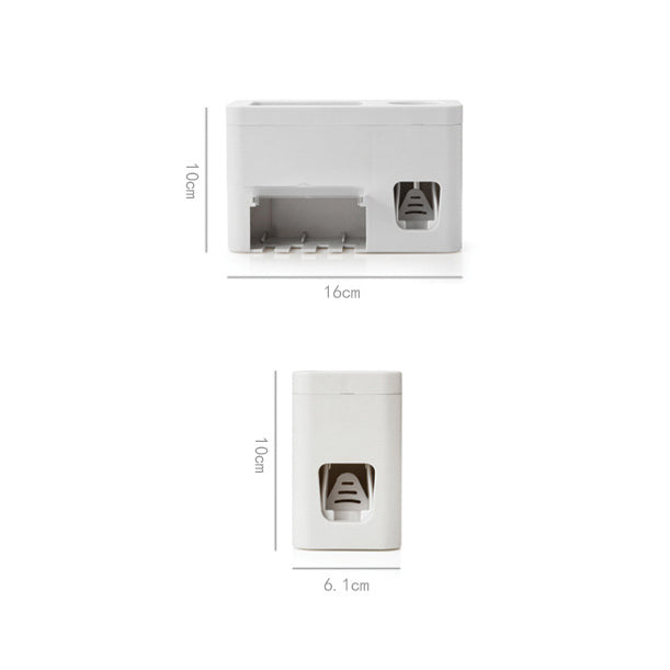 Honana BC-259 Wall Mounted Automatic Toothpaste SqueezDispenser With Toothbrush Holder Set Bathroom