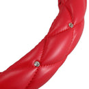 Car Steering Wheel Cover Universal Crystal Crown PU Leather Steering Wheel