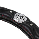 Car Steering Wheel Cover Universal Crystal Crown PU Leather Steering Wheel