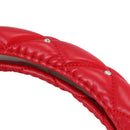 Car Steering Wheel Cover Universal Crystal Crown PU Leather Steering Wheel