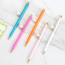 Japan and South Korea new creative big Pearl signing pen custom logo promotional advertising pen ins style fine metal ball pen Any color delivery