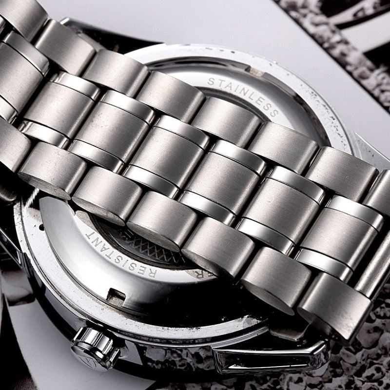 Tevise 8378 Automatic Mechanical Men Watch Count-downn Stainless Steel Wristwatch