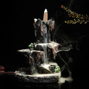 Ceramic Mountain Waterfall Smoke Backflow Incense Burner Cones Holder + 7 Cones