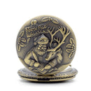 Santa Claus Deer Quartz Pocket Watch Analog Necklace Pocket Watch for Men W P8L5