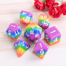 7Pcs Rainbow Dices Set Multisided Dices Polyhedral Dices Role Playing Game Gadget