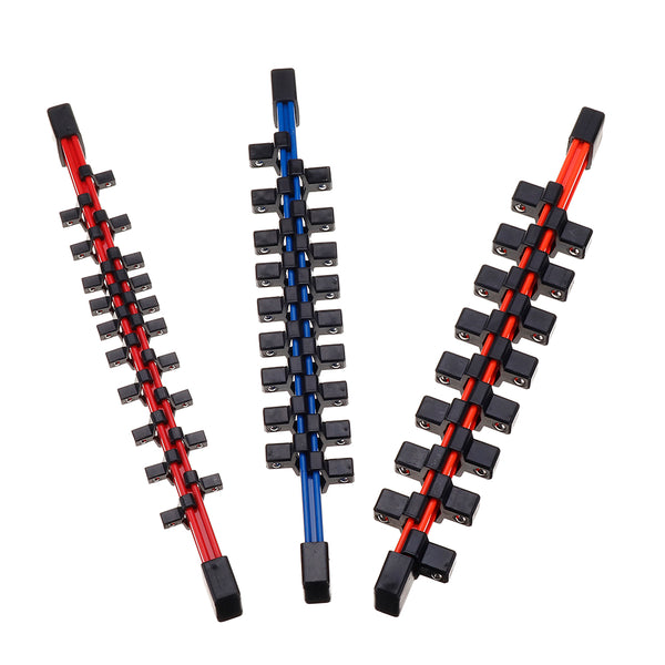 3Pcs Double-Sided Socket Holder Plastic Sleeve Frame 1/2-3/8-1/4 Million With Socket Frame Strong Rack