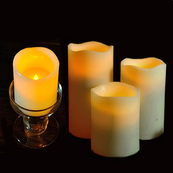Cylindrical Flickering LED Candle Light Flameless Garden Yard Christmas Lamp Decoration