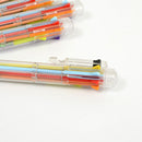 5Pcs/lot 8 In 1 Multifunction Colorful Ballpoint Pen Pressed Ballpoint Pen 0.5mm School Supplies