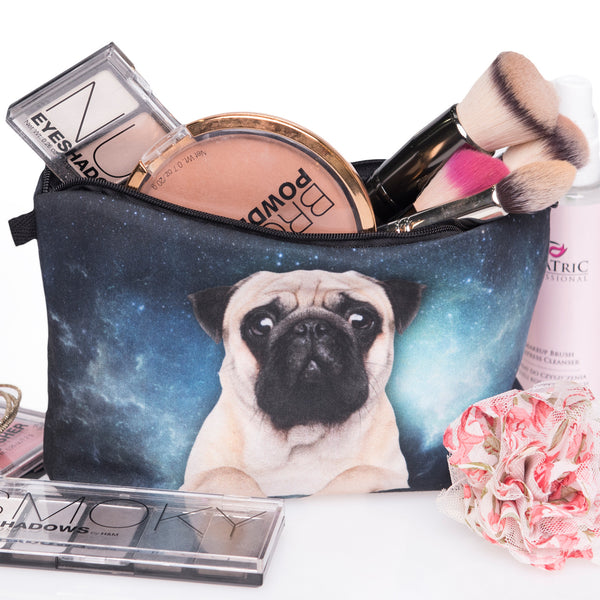 Dog 3D Printing Multi-Functional Cosmetic Bag Clutch Bag Storage Wash Bag