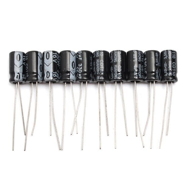 Total 130Pcs 13 Values Each 10Pcs 0.1uf-470uf Electrolytic Capacitor Assortment Set