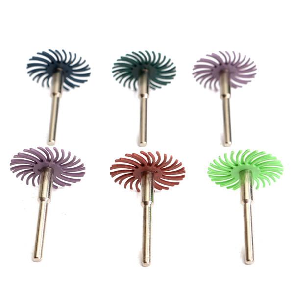 24pcs 80-1000 Grit Radial Bristle Disc Brush Polishing Burr with 3mm Mandrels