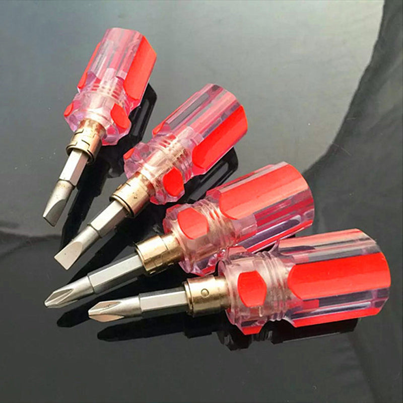 Mini Bidirectional Interchangeable Head Screwdriver Phillips Flat Tip Screwdriver