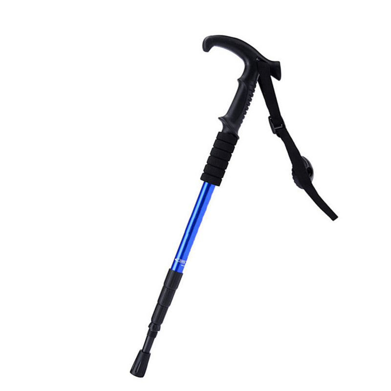 55-110cm 4 Sections Outdoor Sports Folding Trekking Pole Hiking Climbing Stick Elderly Crutches