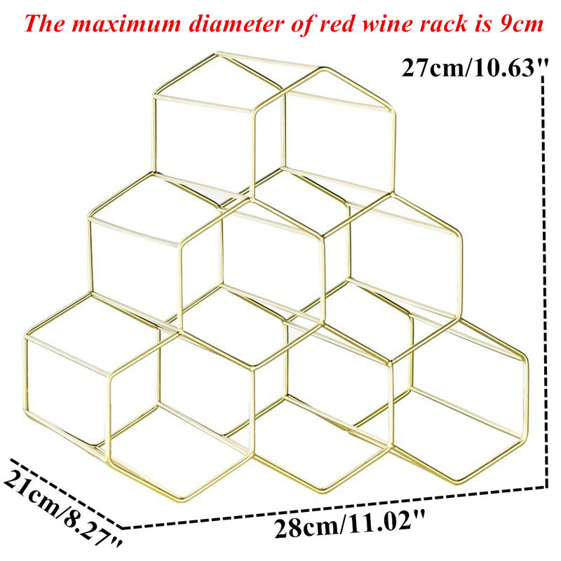6 Bottles Storage Stand Holder Geometric Hexagon Shelf Design Rack