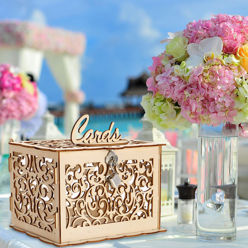 Wooden Wedding Post Box Weddings Reception Card Box With Lock Party Decoration