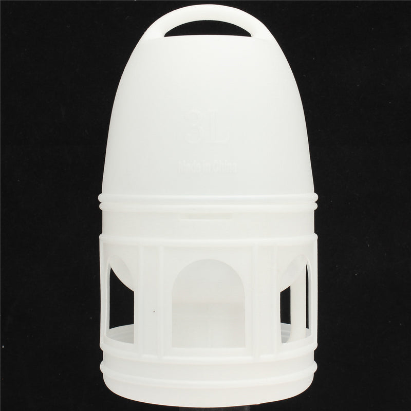 3L White Plastic Drinker Pigeons Birds Accessories Feed Suppliers Automatic Waterer w/ Handle