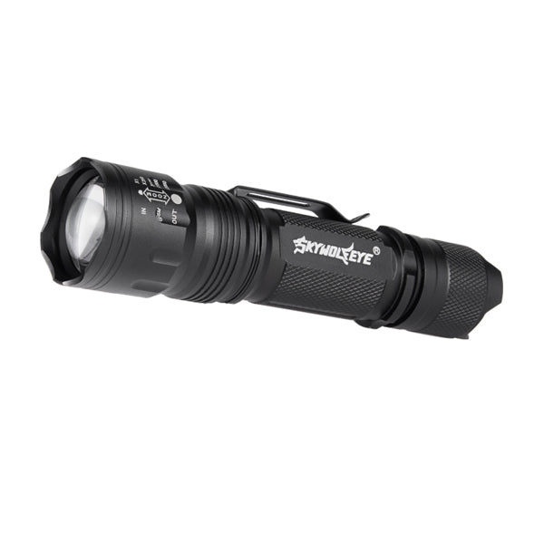 SKYWOLFEYE T160 300 Lumens Zoomable Flashlight 5 Modes 18650 Battery Work Lamp Camping Hunting Torch Light
