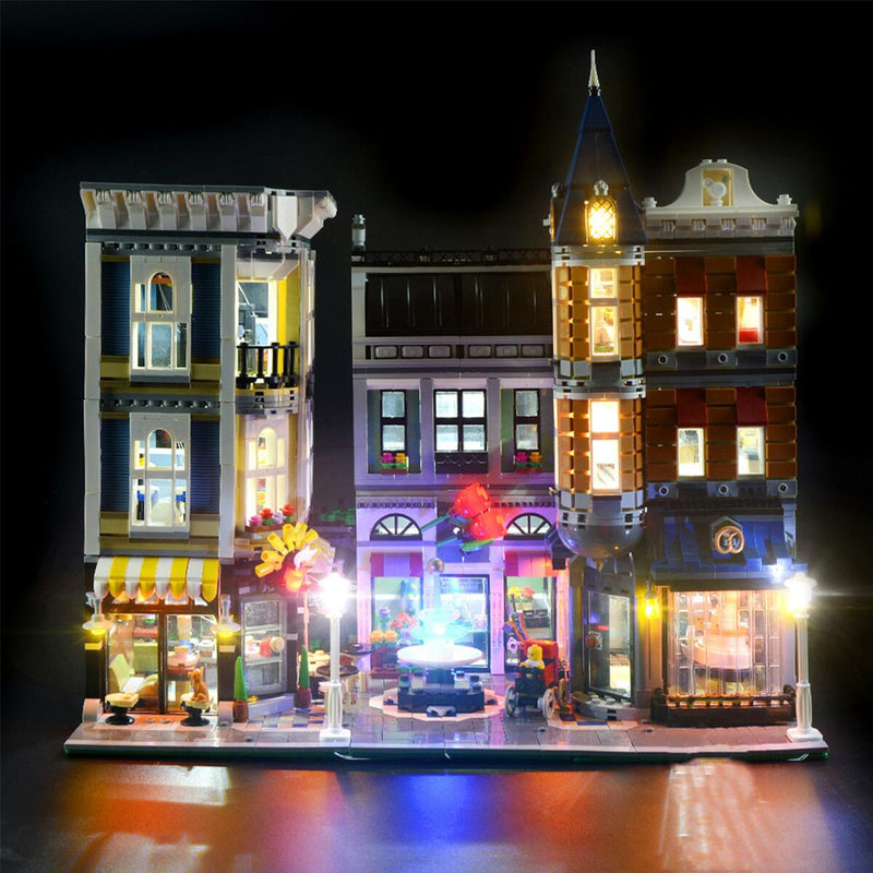 Universal DIY LED Light Lamp Post Lantern For Lego Street Building Shop Model