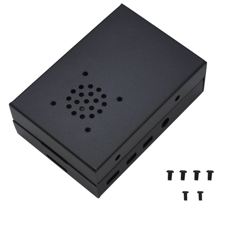 Black/Silver Aluminum Alloy Protective Enclosure Shell Case For Raspberry Pi 4