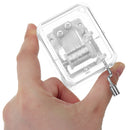 Mrosaa Hand-cranking Mini Transparent Acrylic Music Box Birthday Gift