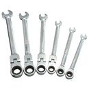 DANIU Flexible Pivoting Head Ratchet Combination Spanner Wrench Garage Metric Tool 6 Size