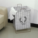 Laundry Washing Dirty Clothes Basket Bin Foldable Storage Bag Hamper Iron Stand
