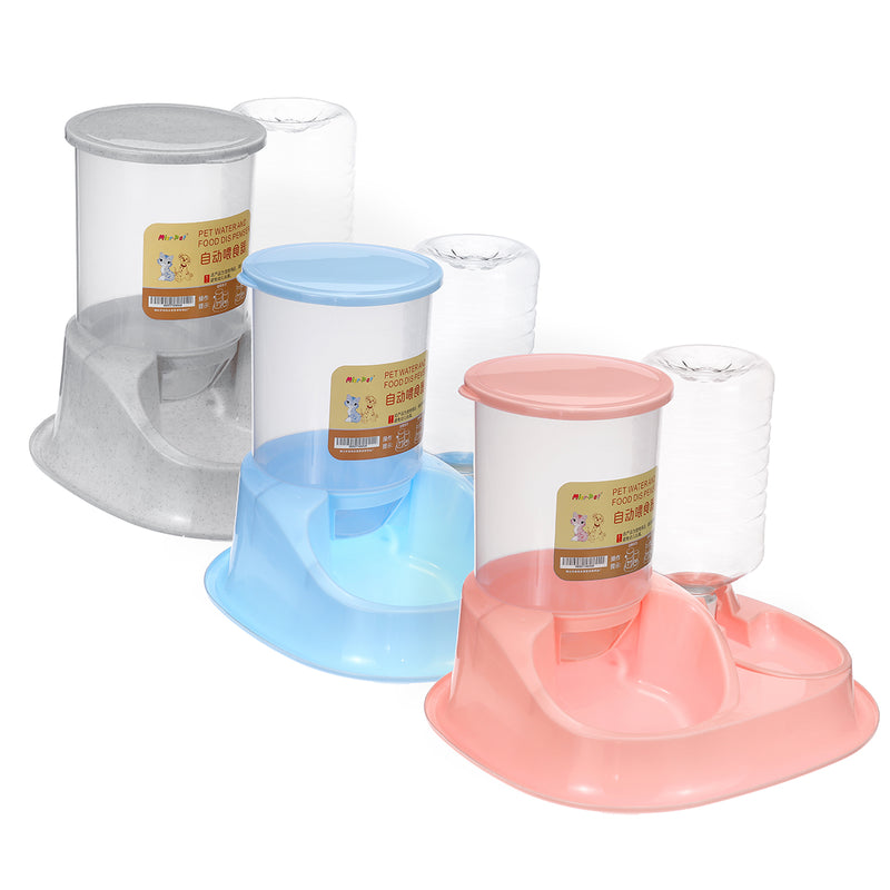 2 in 1 Automatic Pet Feeder Waterer  4L Food & 2.5L Water Dispenser Dog Cat Self Feeding