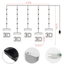 USB Romantic 3D Hanging Christmas LED Curtain String Light DC5V 8 Modes Remote Control for Home Decoration