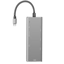 Yc740 7-In-One Type-C to HDMI USB 3.0 4K Display PD Charge Hub TF SD Card Reader for Notebook